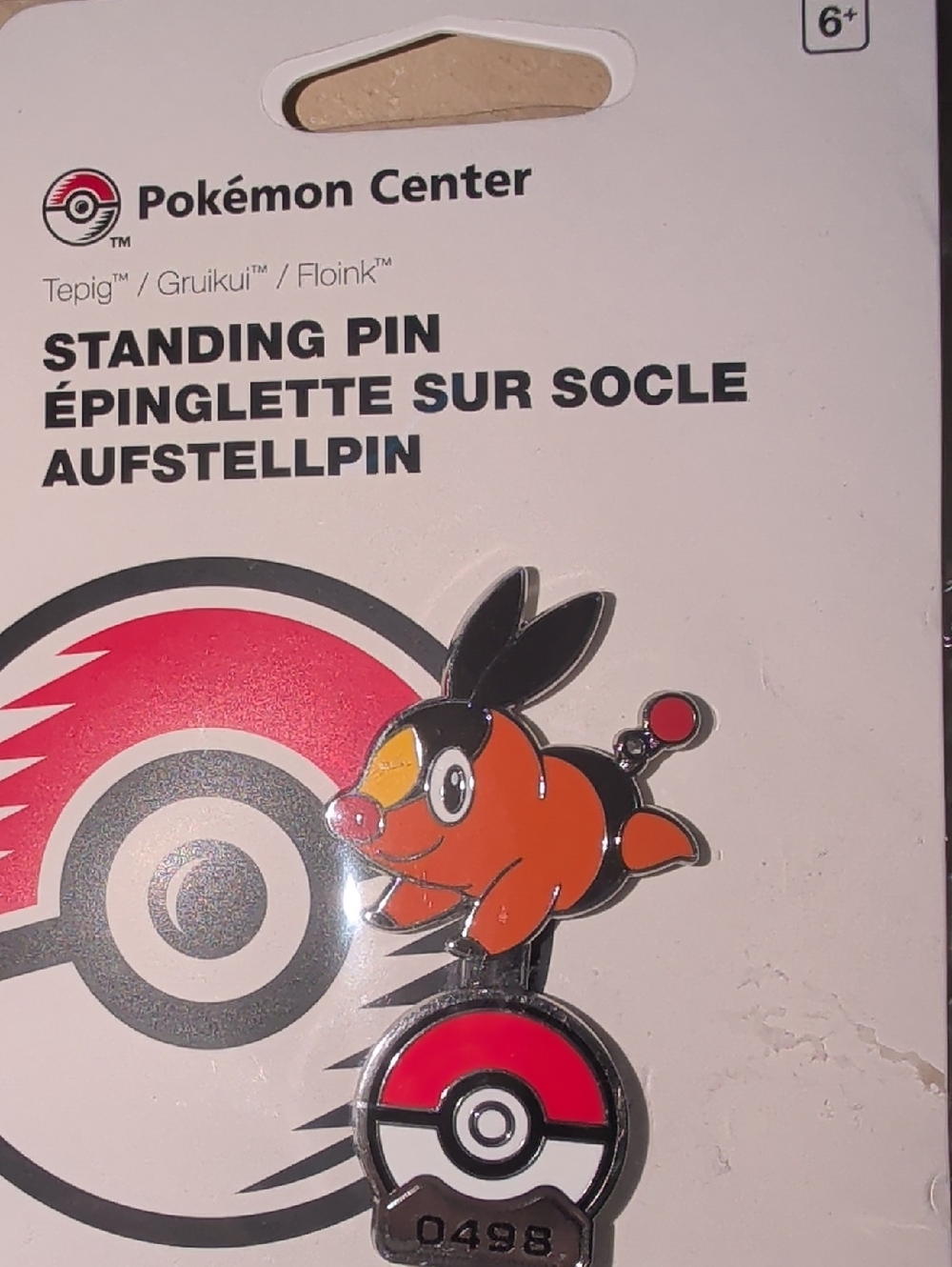 Pokemon Orange and Black Tepig Standing Pin